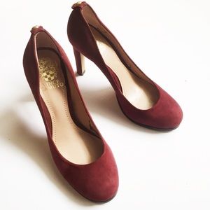 Vince Camuto maroon suede heels 7